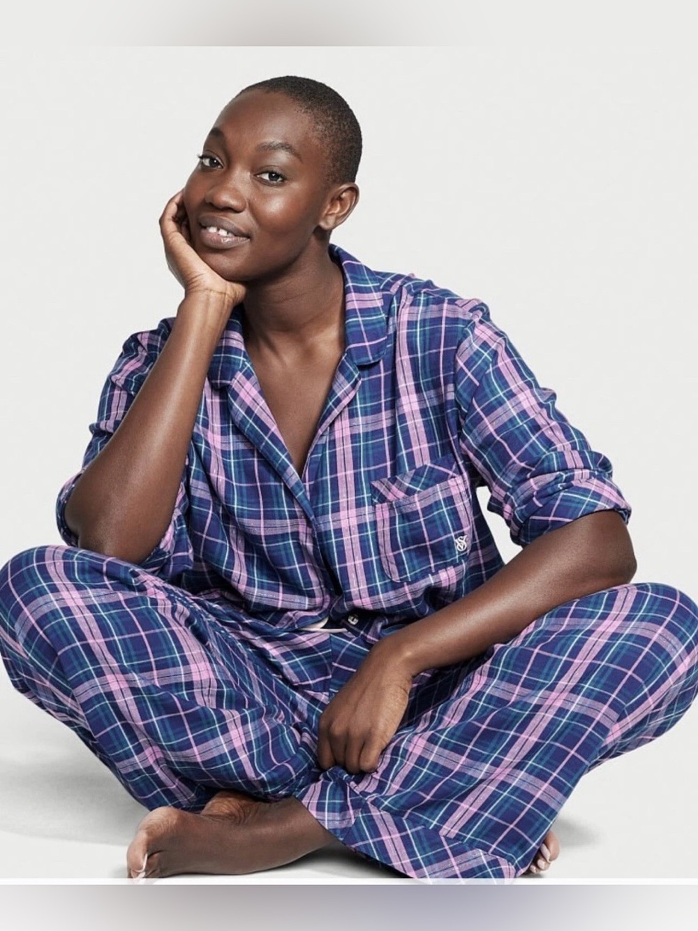 NWT VICTORIA’S SECRET FLANNEL LONG PJ SET Sz M in Gift Box - Picture 6 of 7